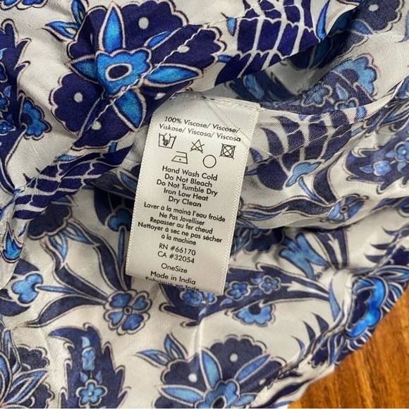 Anthropologie Women's Rujuta Sheth Blue Floral Kimono Kaftan Maxi Dress M/L Boho - Picture 14 of 15